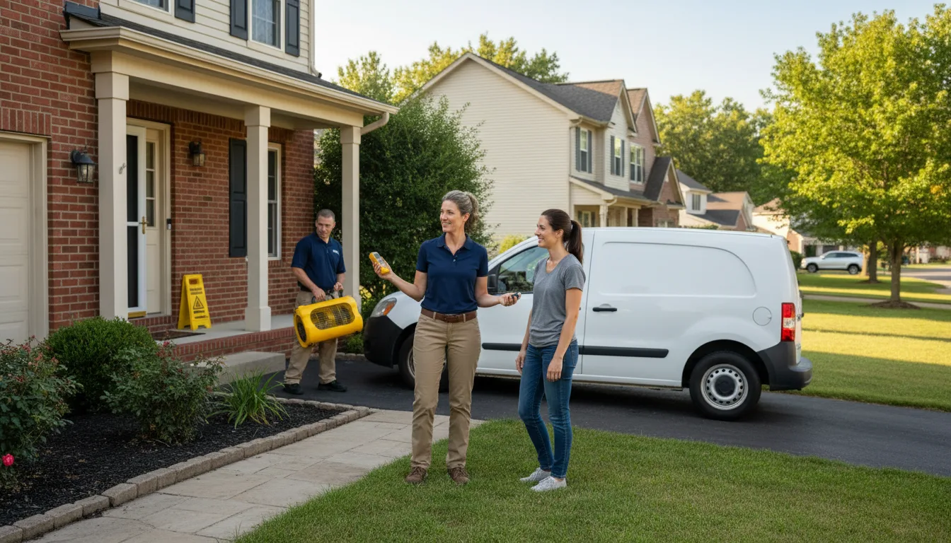 Residential water damage restoration in Camargo, IL